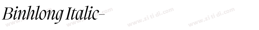 Binhlong Italic字体转换